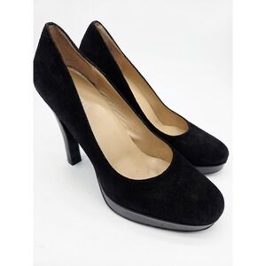 MICHAEL Michael Kors Black Heel Platform Suede Pumps Women's Sz 7.5 Round Toe